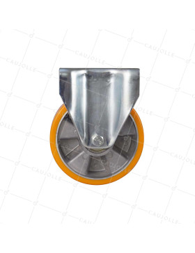 Ruota FISSO POLIURETANO CERCHIO IN ALLUMINIO DIAMETRO 160 MM CARICO 500KG - S77AR 160