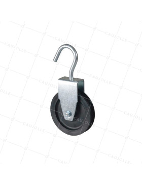 PULLEA A GANCIO DIAMETRO 70 MM CARICO 60KG PER CAVO DI 9 MM - PC70B • Caujolle