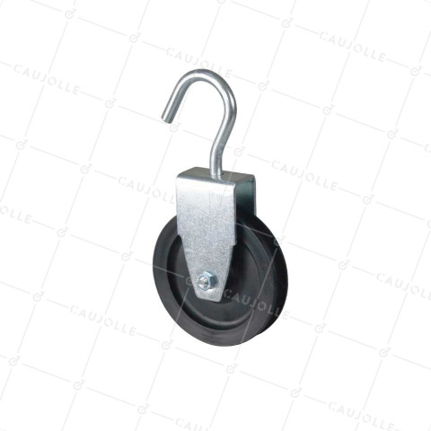PULLEA A GANCIO DIAMETRO 70 MM CARICO 60KG PER CAVO DI 9 MM - PC70B • Caujolle