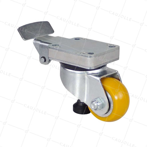 Ruota D'IMMOBILISATION A PEDALE FIXE CARICO 200 KG DIAMETRO 75 MM - SUPER STOP 75 PU • Caujolle