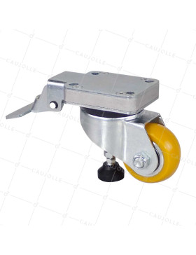 Ruota D'IMMOBILISATION A PEDALE FIXE CARICO 200 KG DIAMETRO 75 MM - SUPER STOP 75 PU