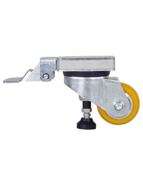 Ruota D'IMMOBILISATION A PEDALE FIXE CARICO 200 KG DIAMETRO 75 MM - SUPER STOP 75 PU