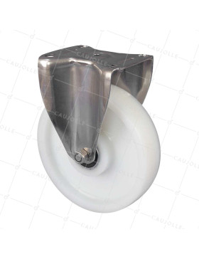 Ruota FISSA IN ACCIAIO INOSSIDABILE 304 DIAMETRO 200 MM CARICO 1000 KG - INOX FISSO RENF 200 • Caujolle