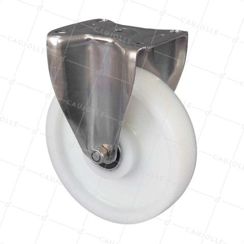 Ruota FISSA IN ACCIAIO INOSSIDABILE 304 DIAMETRO 200 MM CARICO 1000 KG - INOX FISSO RENF 200 • Caujolle