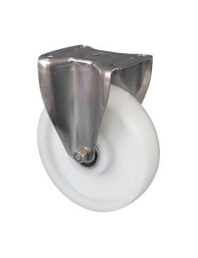 Ruota FISSA IN ACCIAIO INOSSIDABILE 304 DIAMETRO 200 MM CARICO 1000 KG - INOX FISSO RENF 200