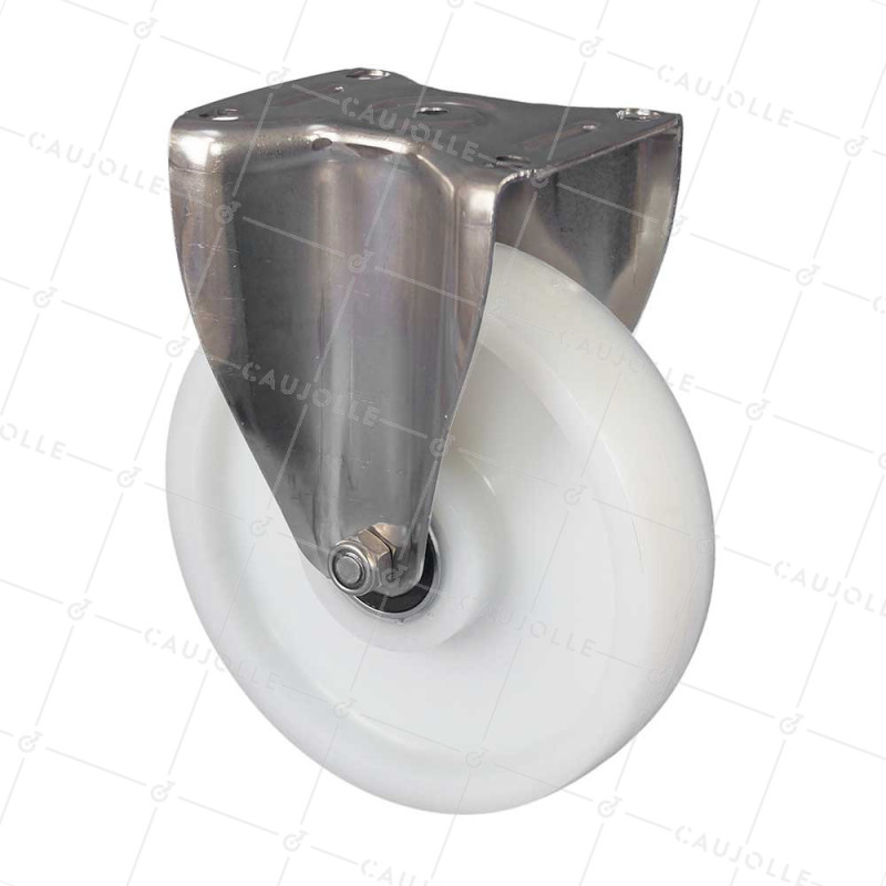 Ruota FISSA IN ACCIAIO INOSSIDABILE 304 DIAMETRO 200 MM CARICO 1000 KG - INOX FISSO RENF 200