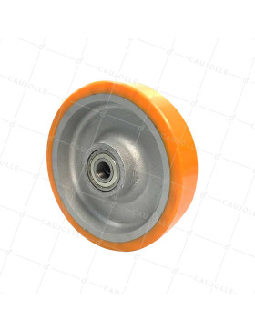 Ruota INDUSTRIALE IN GHISA E POLIURETANO DIAMETRO 250MM LARGHEZZA 50MM CARICO 1200KG ASSE 25 MM - SFPU 250/50 • Caujolle