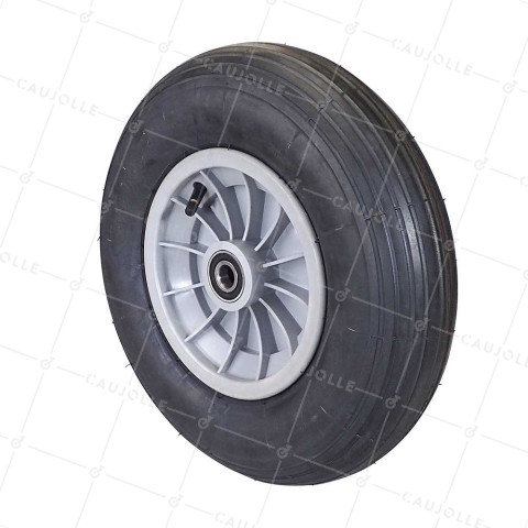 Ruota di carriola GONFIABILE DIAMETRO 400 MM CARICO 150 KG PER ASSE DI 20 MM CON Cuscinetto A SFERE - S1006P 400 4PR LINEA VELOCE RB20 LM77 • Caujolle