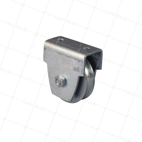 Ruota DEL PORTONE CON SUPPORTO DA VITE O SALDARE DIAMETRO 80 MM PER RAIL TONDO DI 16 MM CARICO 300 KG - MTSP GR 80 A • Caujolle
