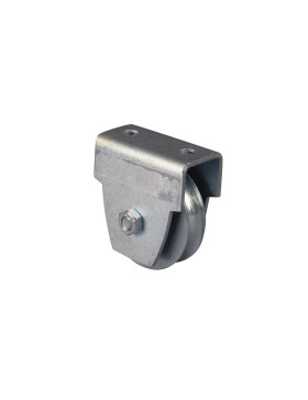 Ruota DEL PORTONE CON SUPPORTO DA VITE O SALDARE DIAMETRO 80 MM PER RAIL TONDO DI 16 MM CARICO 300 KG - MTSP GR 80 A