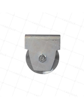 Ruota DEL PORTONE CON SUPPORTO DA VITE O SALDARE DIAMETRO 80 MM PER RAIL TONDO DI 16 MM CARICO 300 KG - MTSP GR 80 A