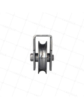 Ruota DEL PORTONE CON SUPPORTO DA VITE O SALDARE DIAMETRO 80 MM PER RAIL TONDO DI 16 MM CARICO 300 KG - MTSP GR 80 A
