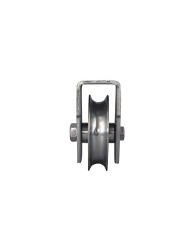 Ruota DEL PORTONE CON SUPPORTO DA VITE O SALDARE DIAMETRO 80 MM PER RAIL TONDO DI 16 MM CARICO 300 KG - MTSP GR 80 A