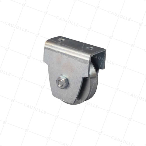 Ruota DI PORTA CON SUPPORTO DA VITARE O Saldare DIAMETRO 80 MM PER RAIL TRIANGOLARE CARICO 300 KG - MTSP GV 80 A • Caujolle