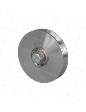 Ruota DI PORTA NARROW DIAMETRO 120 MM PER RAIL TRIANGOLARE UNIVERSALE CARICO 400 KG ASSE 14 MM - GAGV120E • Caujolle
