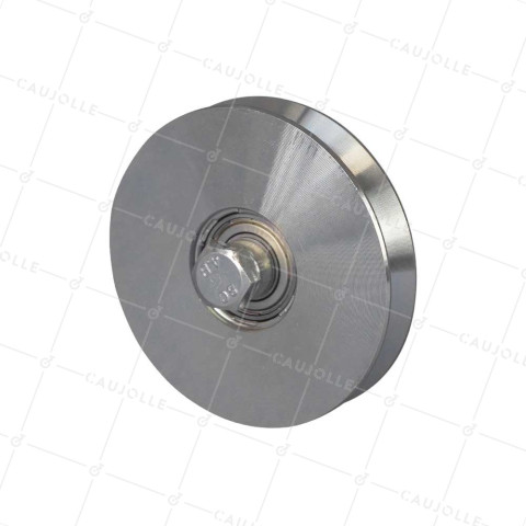 Ruota DI PORTA NARROW DIAMETRO 120 MM PER RAIL TRIANGOLARE UNIVERSALE CARICO 400 KG ASSE 14 MM - GAGV120E • Caujolle