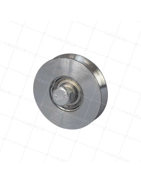 Ruota DI PORTA STRETTA DIAMETRO 90 MM PER RAIL TRIANGOLARE UNIVERSALE CARICO 350 KG ASSE 14 MM - GAGV90 • Caujolle