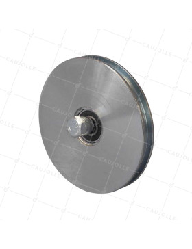 Ruota DI PORTAIL STRETTO A Gola QUADRA DIAMETRO 160 MM PER RAIL QUADRO DI 12 MM CARICO 600 KG ASSE 14 MM - GAGC160E • Caujolle
