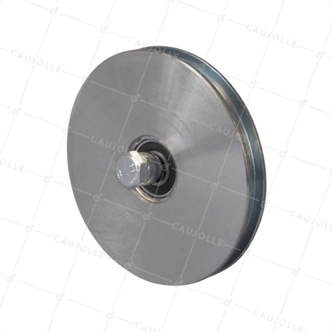 Ruota DI PORTAIL STRETTO A Gola QUADRA DIAMETRO 160 MM PER RAIL QUADRO DI 12 MM CARICO 600 KG ASSE 14 MM - GAGC160E • Caujolle
