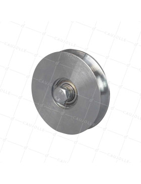 Ruota DI PORTALE SCORREVOLE A Gola TONDA STRETTA DIAMETRO 120 MM PER RAIL TONDO DI 20 MM CARICO 400 KG ASSE 14 MM - GAGR120E • Caujolle