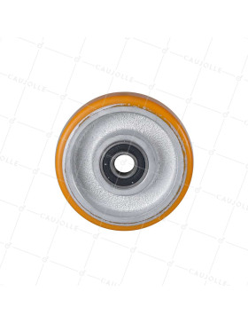 Ruota INDUSTRIALE IN GHISA E POLIURETANO DIAMETRO 100MM CARICO 300KG ASSE 15 MM - SFPU100
