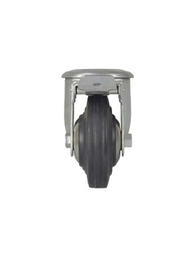 Ruota INDUSTRIALE A Foro di fissaggio A FRENO IN CAOUTCHOUC DIAMETRO 125 MM CARICO 200 KG - S74.O 125C AF