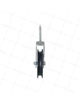 PULEGGIA CON TIRAFONDO PER CAVO DI 8 MM DIAMETRO 70 MM CARICO 60 KG - PTF70B