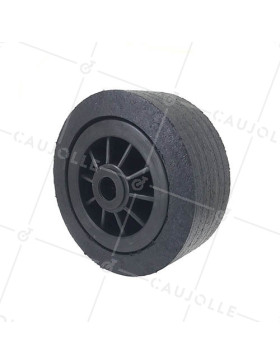 Ruota LARGA IN GOMMA RIM PLASTICA DIAMETRO 250 MM CARICO 400 KG ASSE 20 MM - S2750P 200 L20/90 • Caujolle