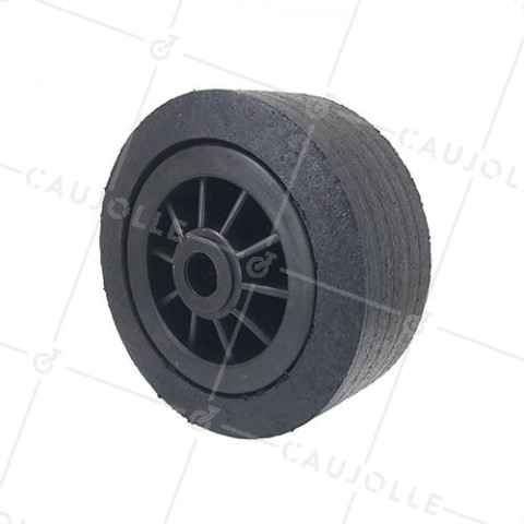 Ruota LARGA IN GOMMA RIM PLASTICA DIAMETRO 250 MM CARICO 400 KG ASSE 20 MM - S2750P 200 L20/90 • Caujolle
