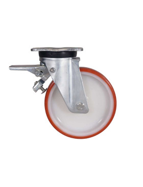 Ruota DI MANUTENZIONE PIVOTANTE CON FRENATURA IN NYLON/POLIURETANO DIAMETRO 200 MM CARICO 300 KG - S74NP 200AF