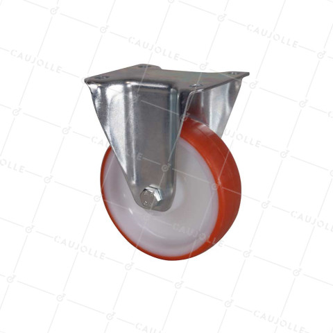 Ruota FISSA DI MANUTENZIONE IN NYLON/POLIURETANO DIAMETRO 150 MM CARICO 300 KG - S75NP 150 • Caujolle
