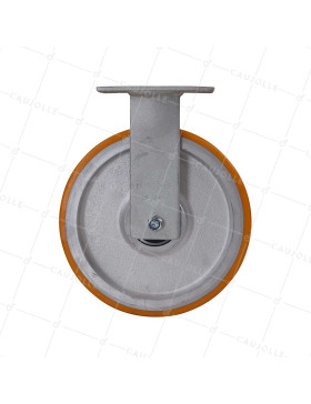 Ruota FISSA IN POLIURETANO RINFORZATO CON CERCHIO IN GHISA DIAMETRO 250 MM CARICO 1400KG - S81 250F