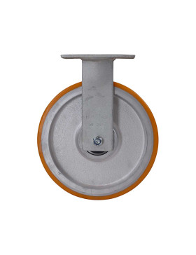 Ruota FISSA IN POLIURETANO RINFORZATO CON CERCHIO IN GHISA DIAMETRO 250 MM CARICO 1400KG - S81 250F