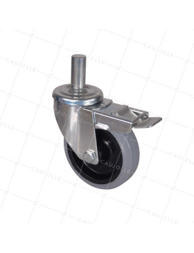 Ruota A Asta liscia DI 22 MM NON MACCHIANTE PER SCAFFALATURA TUBOLARE - S06NS 125GRIGIO TAF ACCIAIO 22X50 • Caujolle