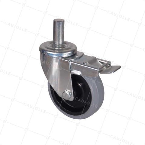 Ruota A Asta liscia DI 22 MM NON MACCHIANTE PER SCAFFALATURA TUBOLARE - S06NS 125GRIGIO TAF ACCIAIO 22X50 • Caujolle