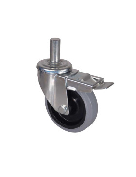 Ruota A Asta liscia DI 22 MM NON MACCHIANTE PER SCAFFALATURA TUBOLARE - S06NS 125GRIGIO TAF ACCIAIO 22X50