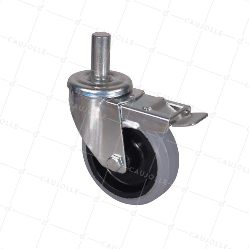 Ruota A Asta liscia DI 22 MM NON MACCHIANTE PER SCAFFALATURA TUBOLARE - S06NS 125GRIGIO TAF ACCIAIO 22X50