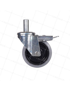 Ruota A Asta liscia DI 22 MM NON MACCHIANTE PER SCAFFALATURA TUBOLARE - S06NS 125GRIGIO TAF ACCIAIO 22X50