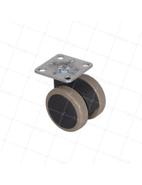 Ruota PER PICCOLO MOBILIO ANTIVIBRAZIONE E ANTI TRACCE DIAMETRO 50 MM CARICO 50 KG - S49C 50P • Caujolle