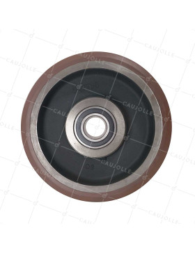 Ruota IN POLIURETANO AD ALTA RESISTENZA ALL'ACQUA DIAMETRO 300 MM CARICO 2400 KG-SFVK 300X100 LM100 RB45
