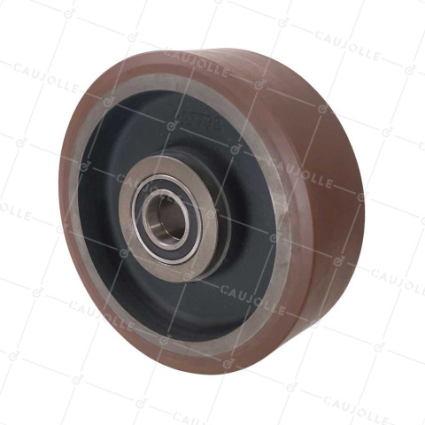 Ruota IN POLIURETANO AD ALTA VELOCITÀ DIAMETRO 300 MM CARICO 2400 KG-SFVK 300X100 LM100 RB45 • Caujolle