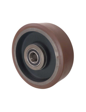 Ruota IN POLIURETANO AD ALTA RESISTENZA ALL'ACQUA DIAMETRO 300 MM CARICO 2400 KG-SFVK 300X100 LM100 RB45