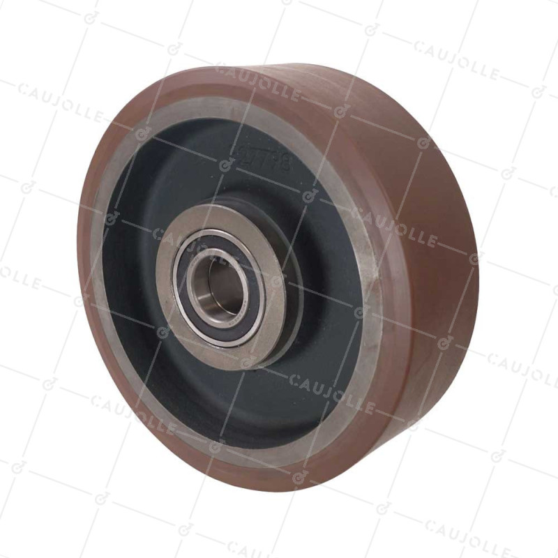 Ruota IN POLIURETANO AD ALTA RESISTENZA ALL'ACQUA DIAMETRO 300 MM CARICO 2400 KG-SFVK 300X100 LM100 RB45
