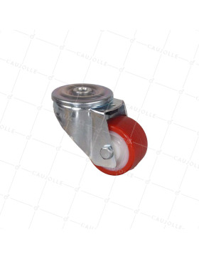 Ruota DI MANUTENZIONE A Foro di fissaggio DI 12 MM DIAMETRO 60 MM CARICO 120 KG NYLON POLIURETANO - S06NP 60 • Caujolle