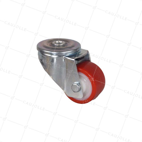 Ruota DI MANUTENZIONE A Foro di fissaggio DI 12 MM DIAMETRO 60 MM CARICO 120 KG NYLON POLIURETANO - S06NP 60 • Caujolle