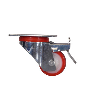 Ruota BASSO DIAMETRO 60 MM FORTE CARICO 120 KG A FRENO NYLON POLIURETANO