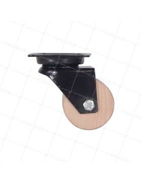 RUOTA A PIASTRA IN LEGNO DIAMETRO 50 MM CARICO 50 KG LEGNO ORIGINE FRANCIA - S170 P NERA