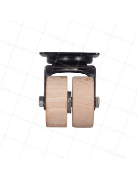 RUOTA A PIASTRA IN LEGNO DIAMETRO 50 MM CARICO 50 KG LEGNO ORIGINE FRANCIA - S170 P NERA