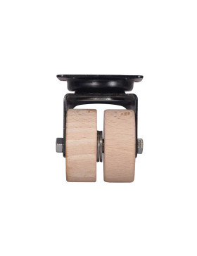 RUOTA A PIASTRA IN LEGNO DIAMETRO 50 MM CARICO 50 KG LEGNO ORIGINE FRANCIA - S170 P NERA