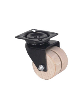 RUOTA A PIASTRA IN LEGNO DIAMETRO 50 MM CARICO 50 KG LEGNO ORIGINE FRANCIA - S170 P NERA
